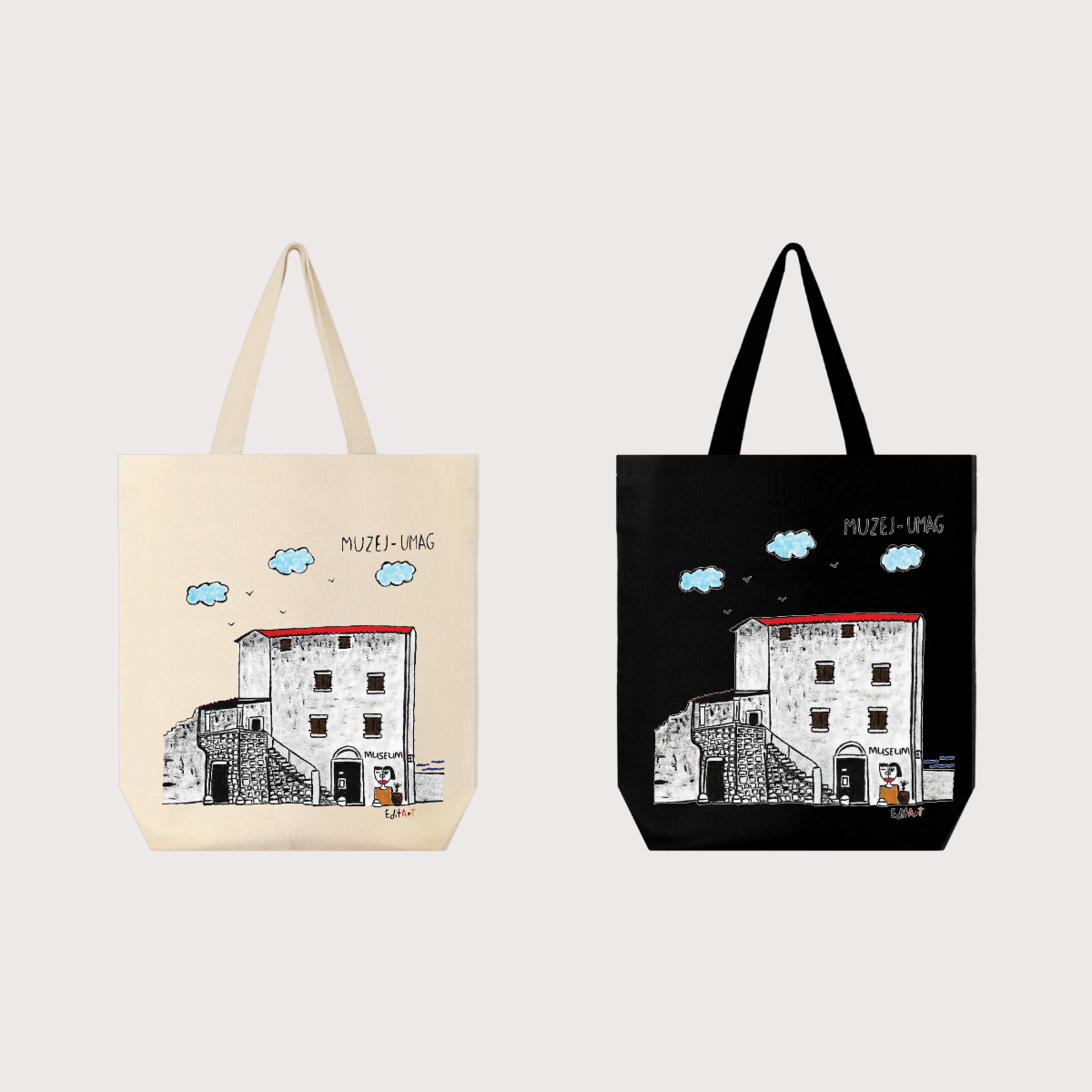 Museum Tote — Heavy organic cotton, screen printed in Istria