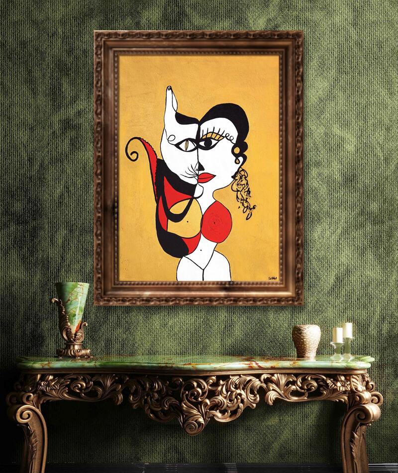 Courtesan & Cat — Giclée print, 50 × 70 cm