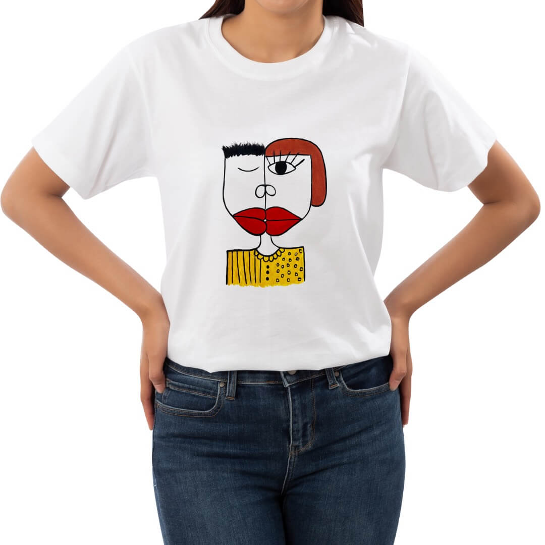 Mi — Statement Tee — Hand-painted lettering, made to order